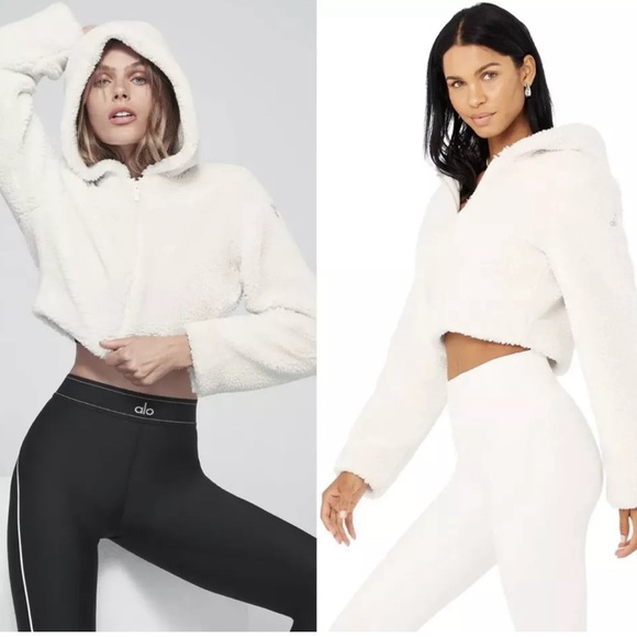ALO YOGA LA Sherpa Jacket - IVORY - Picture 1 of 8